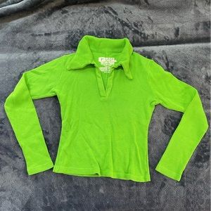 Big Bud Press - Petite - Kelly Green Fisherman Polo Long Sleeve